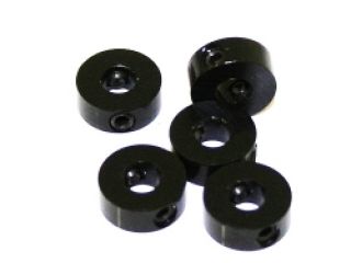 4 mm.alu stavěcí kroužky černé (5 ks.)