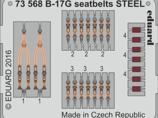B-17G seatbelts STEEL (Airfix)