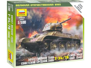 Zvezda Easy Kit Soviet Medium Tank T-34-76 mod.1943 (1:100)