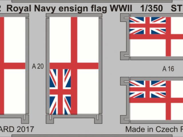 Royal Navy ensign flag WWII STEEL 1/350
