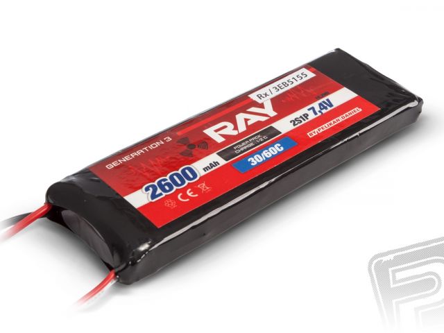 G3 RAY Li-Pol 2600mAh/7,4V 30/60C přijímačový pack 19,2Wh